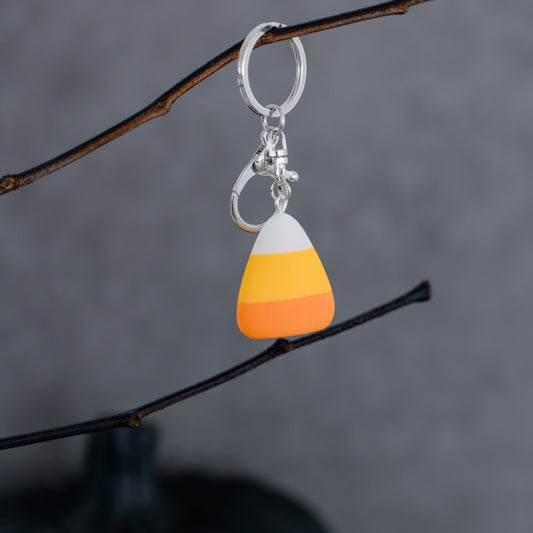 Harvest Hues Candy Corn Purse Charm/Keychain - Silver