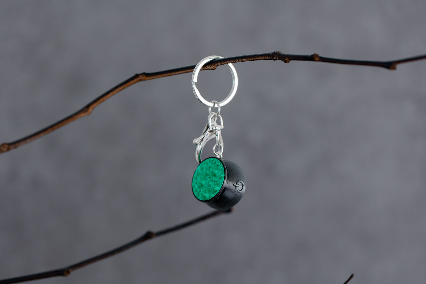 Toil & Trouble Cauldron Purse Charm/Keychain - Green Bubbles