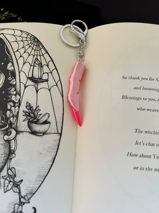 Lucky Witch Finger Purse Charm/Key Chain - Light Pink
