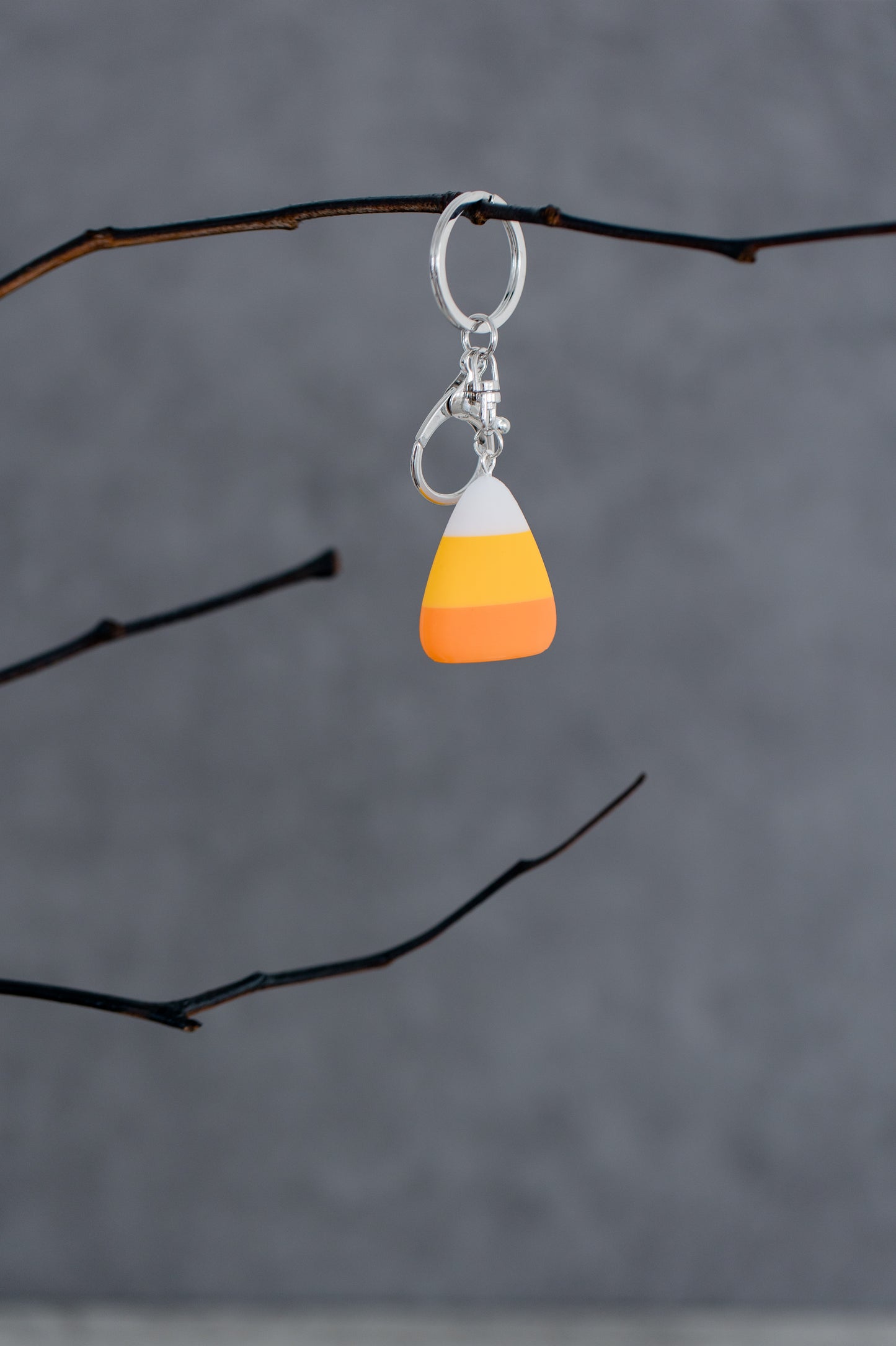 Harvest Hues Candy Corn Purse Charm/Keychain - Silver