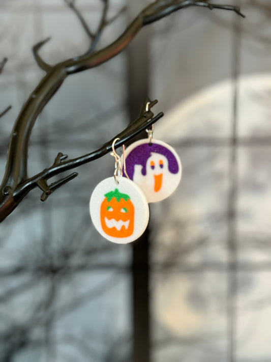 Cozy Cookie Earrings - Combo Ghost & Pumpkin