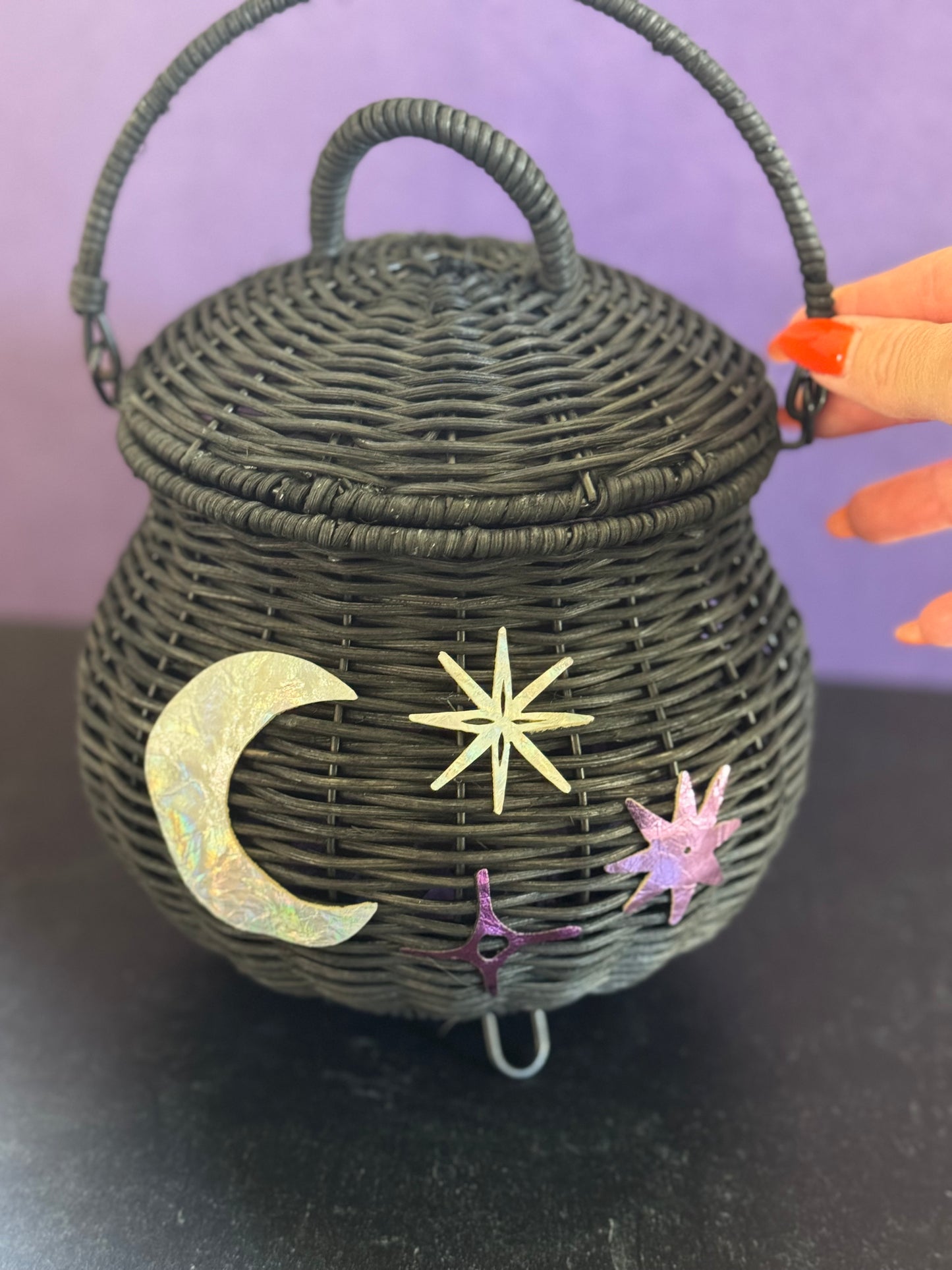 The Midnight Spell Mini Cauldron Basket – Practical Magic Inspired Purse