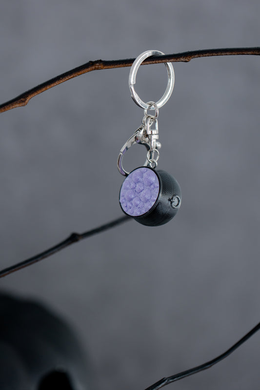 Toil & Trouble Cauldron Purse Charm/Keychain - Purple Bubbles
