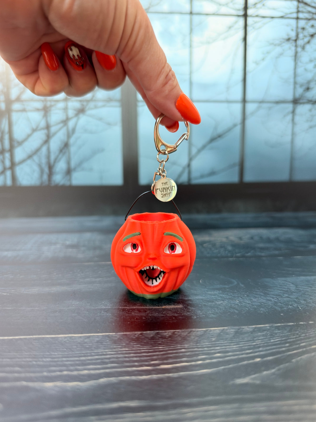 Vintage-Inspired Choir Boy Jack-O'-Lantern Pumpkin Pail Keychain 🎃