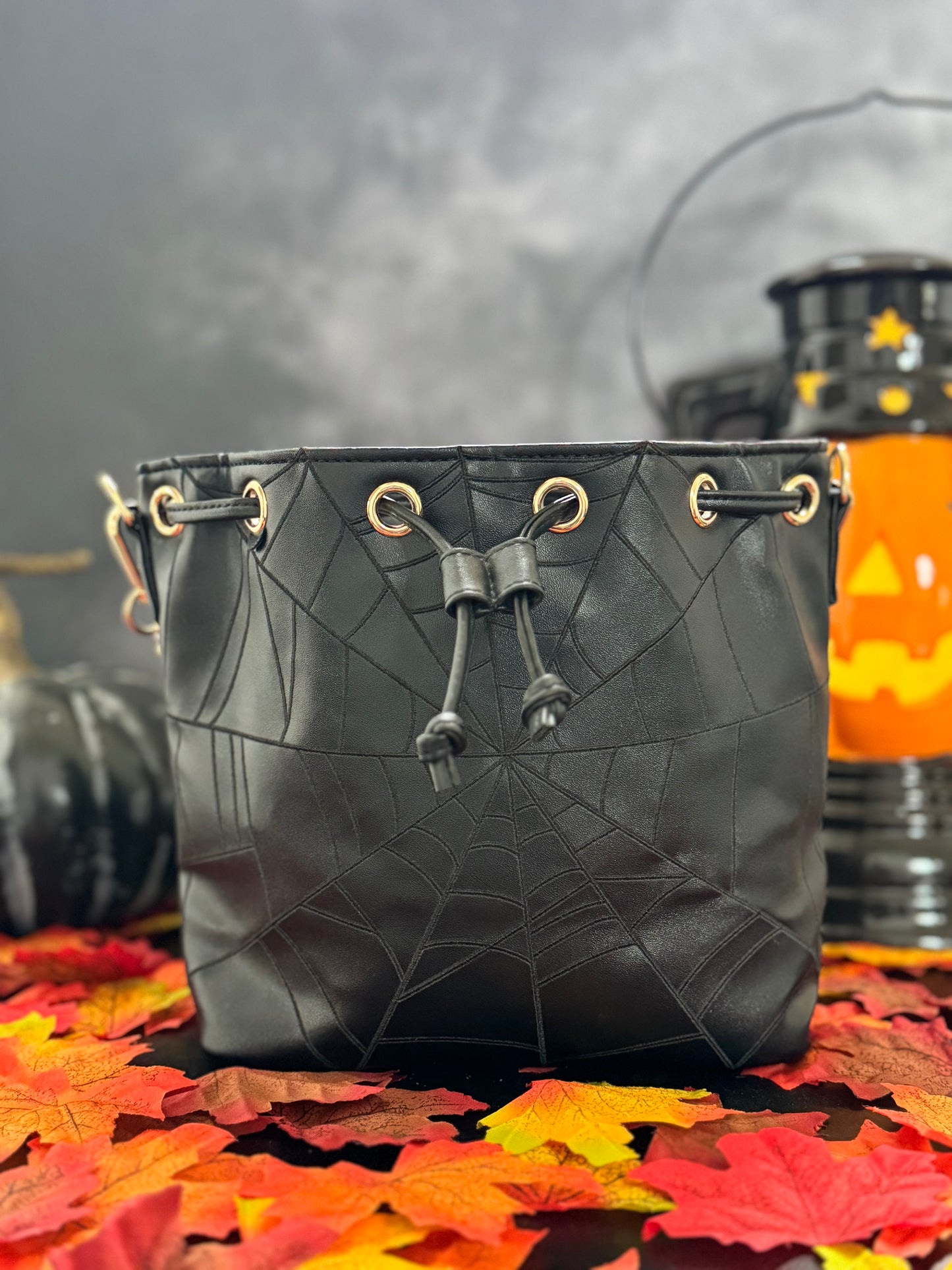 Bag of Tricks - Black as Night Crinkle - (Gold Hardware)