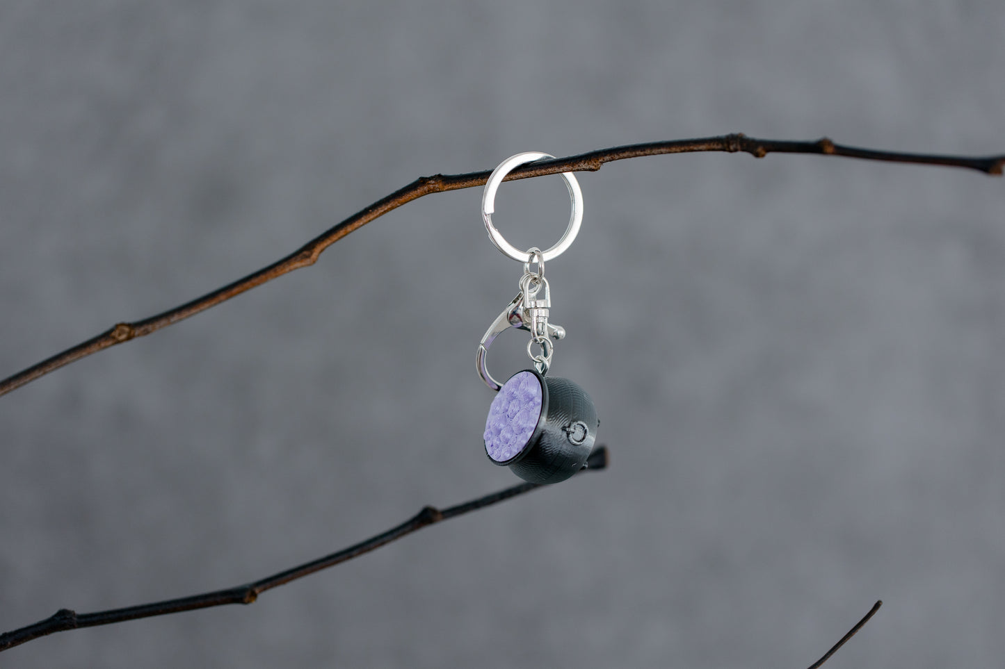 Toil & Trouble Cauldron Purse Charm/Keychain - Purple Bubbles