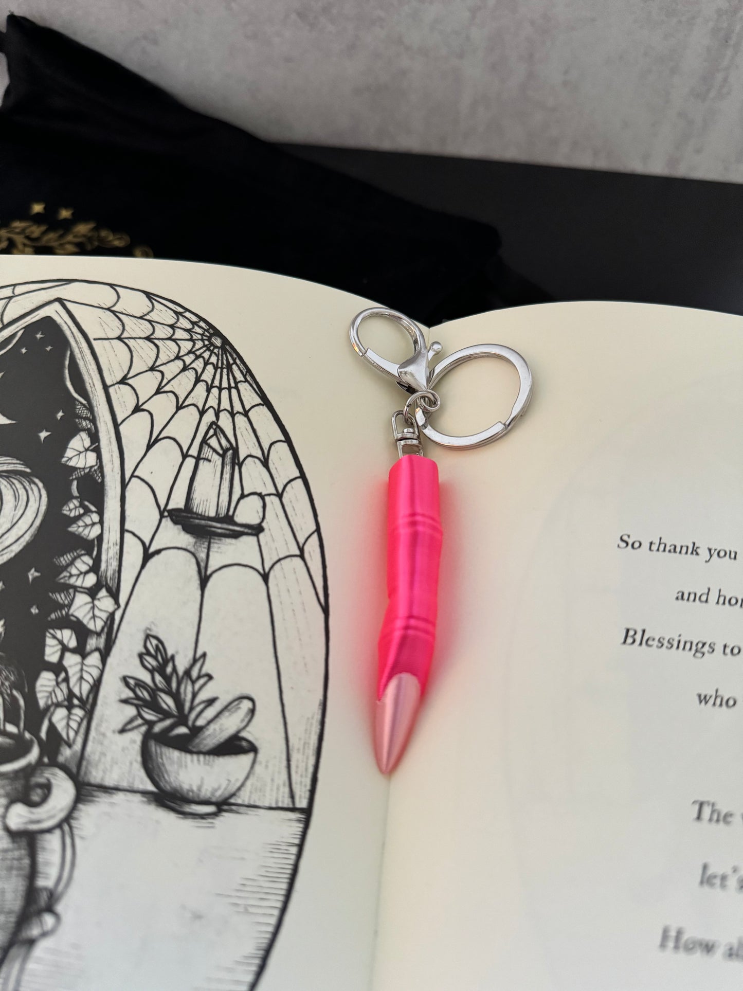Lucky Witch Finger Purse Charm/Key Chain - Pink