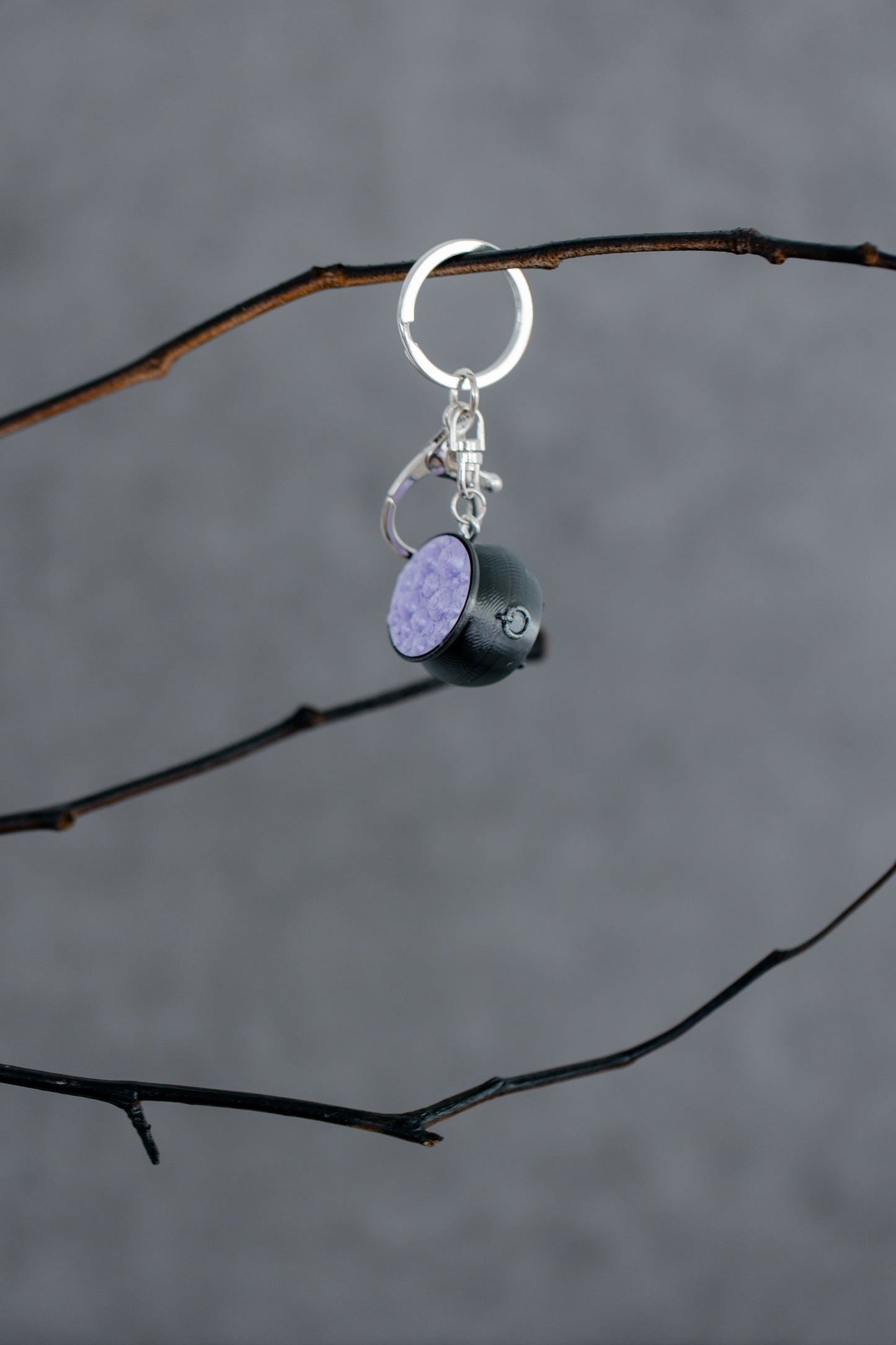 Toil & Trouble Cauldron Purse Charm/Keychain - Purple Bubbles
