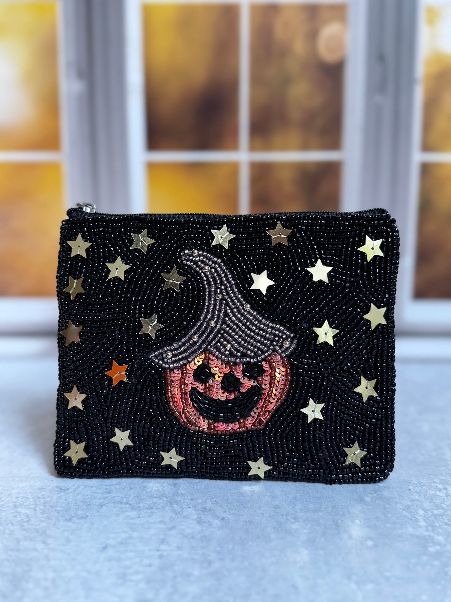 Midnight Magic Beaded Coin Purse