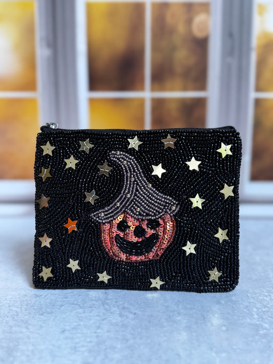 Midnight Magic Beaded Coin Purse