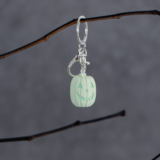 Pumpkin Purse Charm/Keychain - Mint & Silver