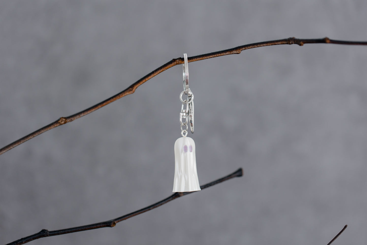 Paranormal Pearl - Ghost Purse Charm/Keychain - Silver