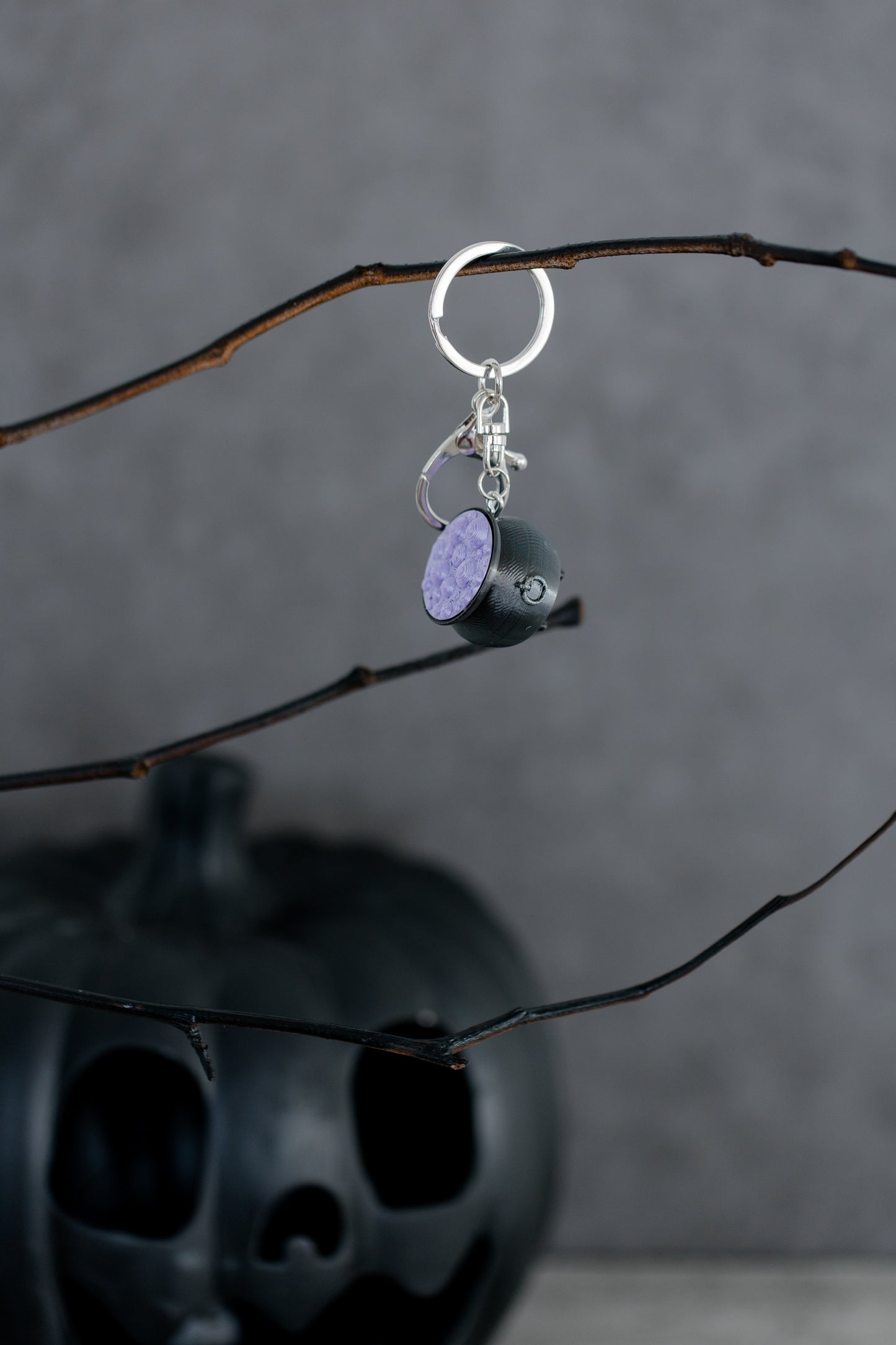 Toil & Trouble Cauldron Purse Charm/Keychain - Purple Bubbles