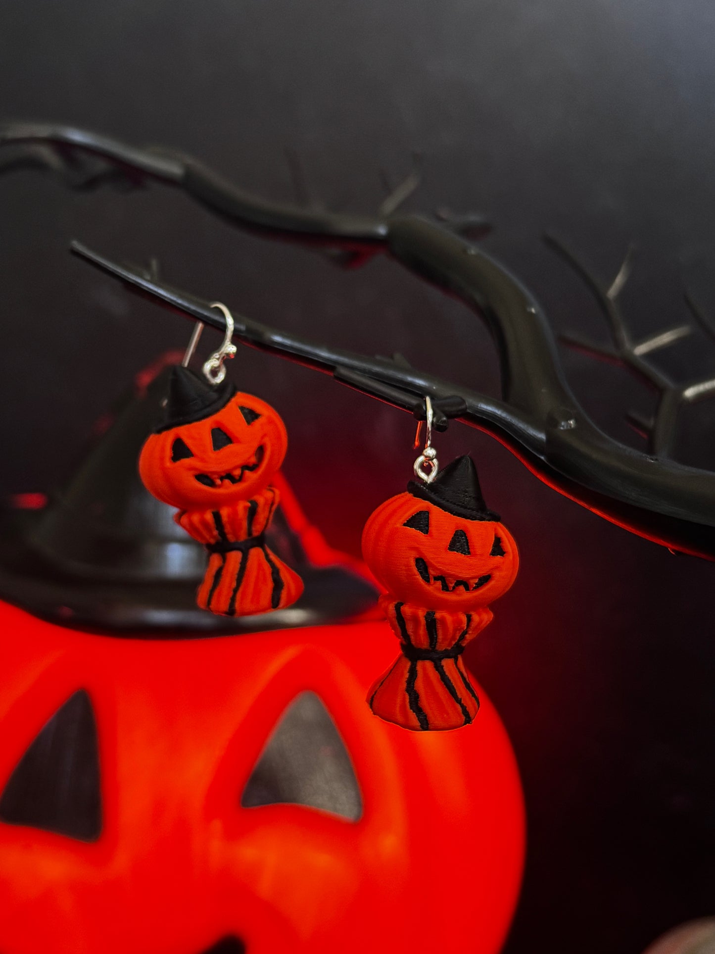 Vintage Inspired Blow Mold Pumpkin Earrings – Retro Halloween Jack-O’-Lantern Earrings