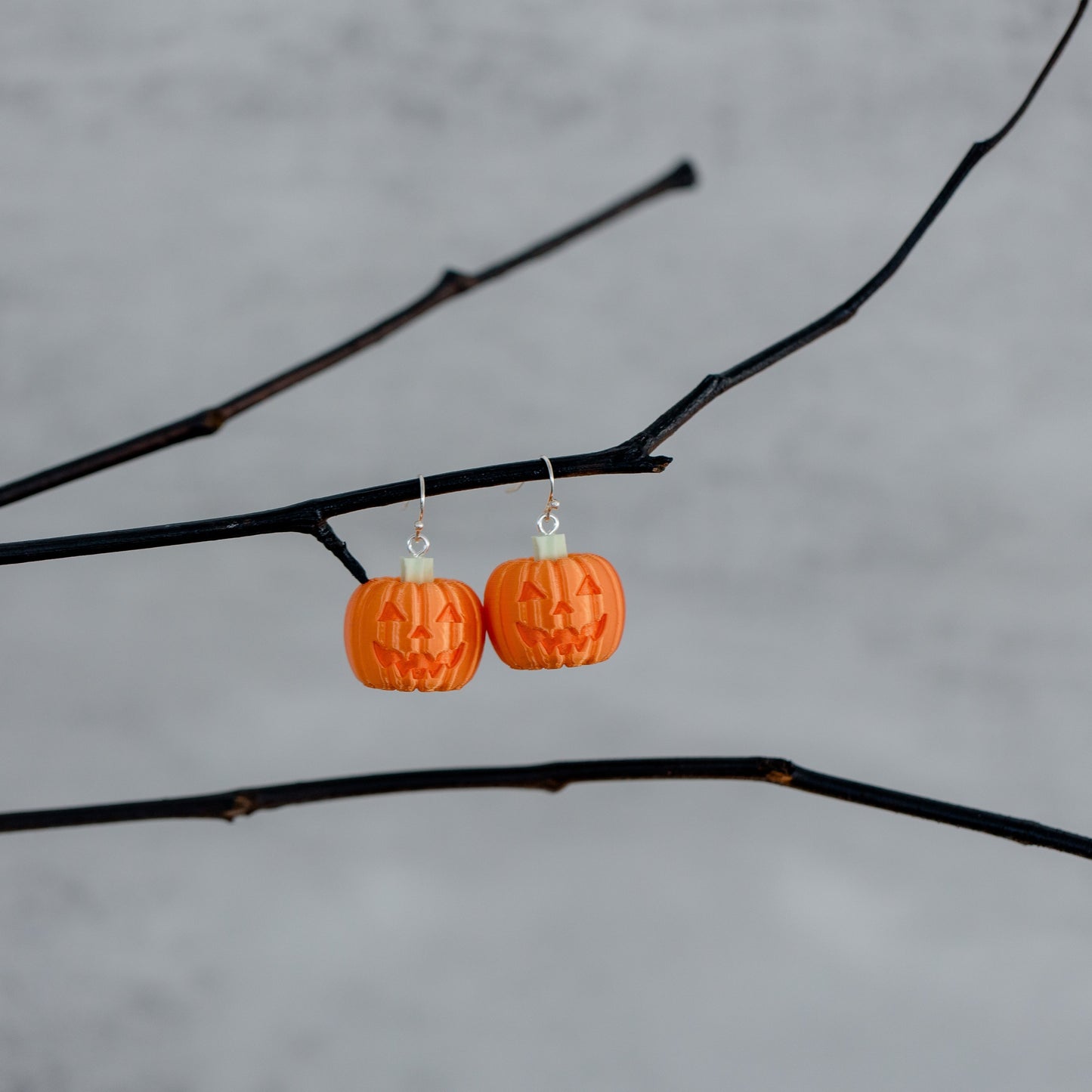 HalloweenTown Pumpkin Earrings - Orange Eyes
