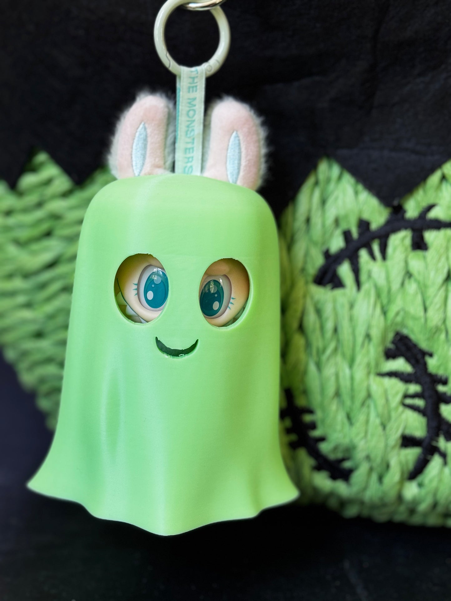 La-BOO-BOO: Glow-in-the-Dark: Green / Green Glow: Ghost Costume for Labubu – -Halloween Spirit Mini Cloak Accessory