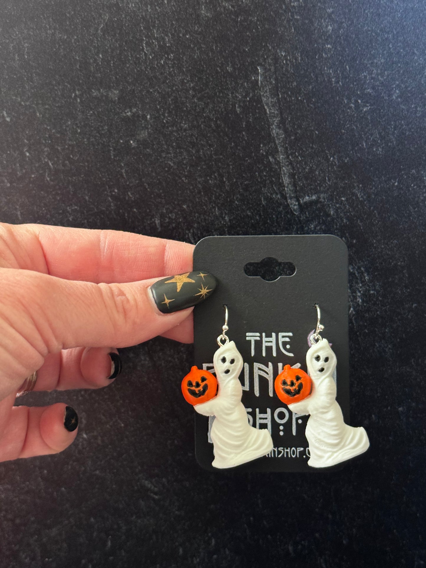 Vintage-Inspired Ghost with Jack-O’-Lantern Earrings
