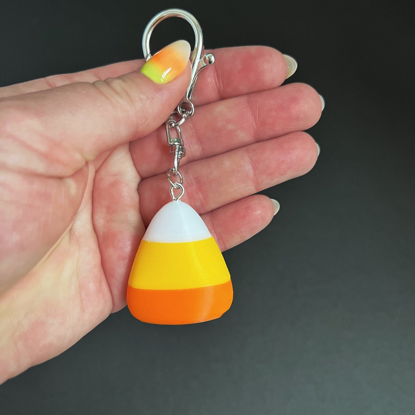 Harvest Hues Candy Corn Purse Charm/Keychain - Silver