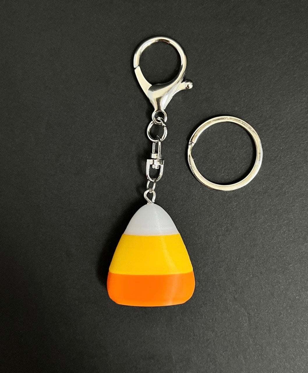 Harvest Hues Candy Corn Purse Charm/Keychain - Silver