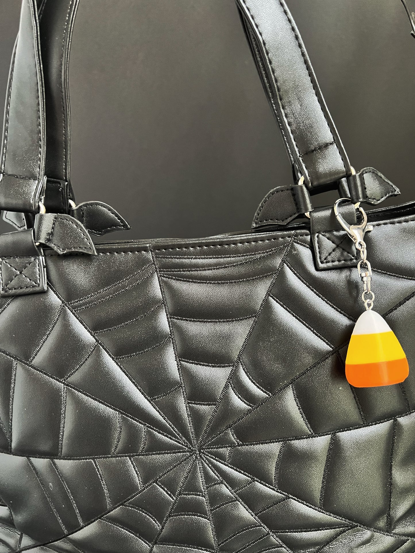 Harvest Hues Candy Corn Purse Charm/Keychain - Silver