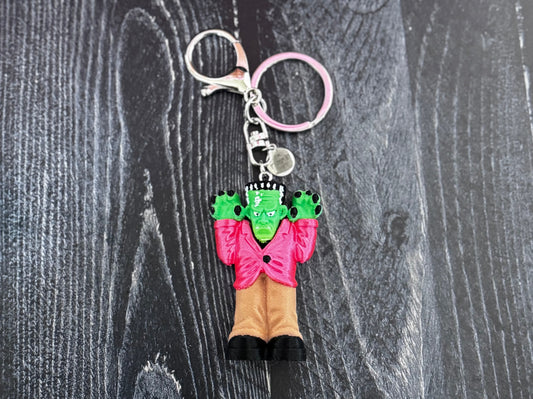 Vintage Inspired Blow Mold Frankenstein Keychain – Retro Halloween