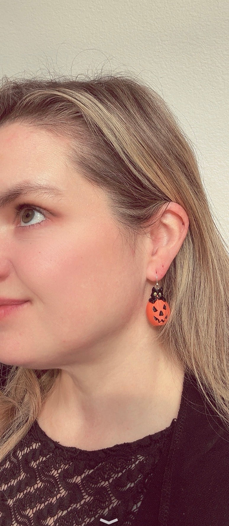 Vintage Black Cat Jack-O’-Lantern Earrings 🎃🐈‍⬛