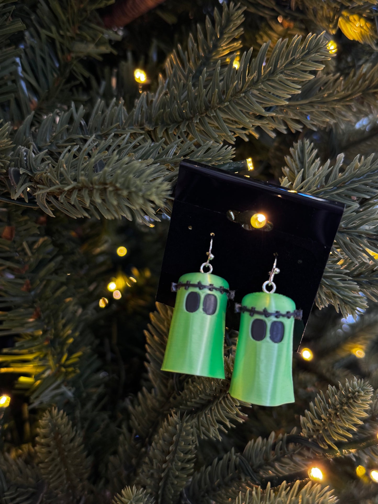 Its the Franken Holidays Frankenstein Ghost Earrings