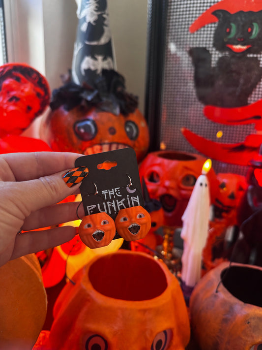Vintage Inspired Choir Boy Pumpkin Earrings