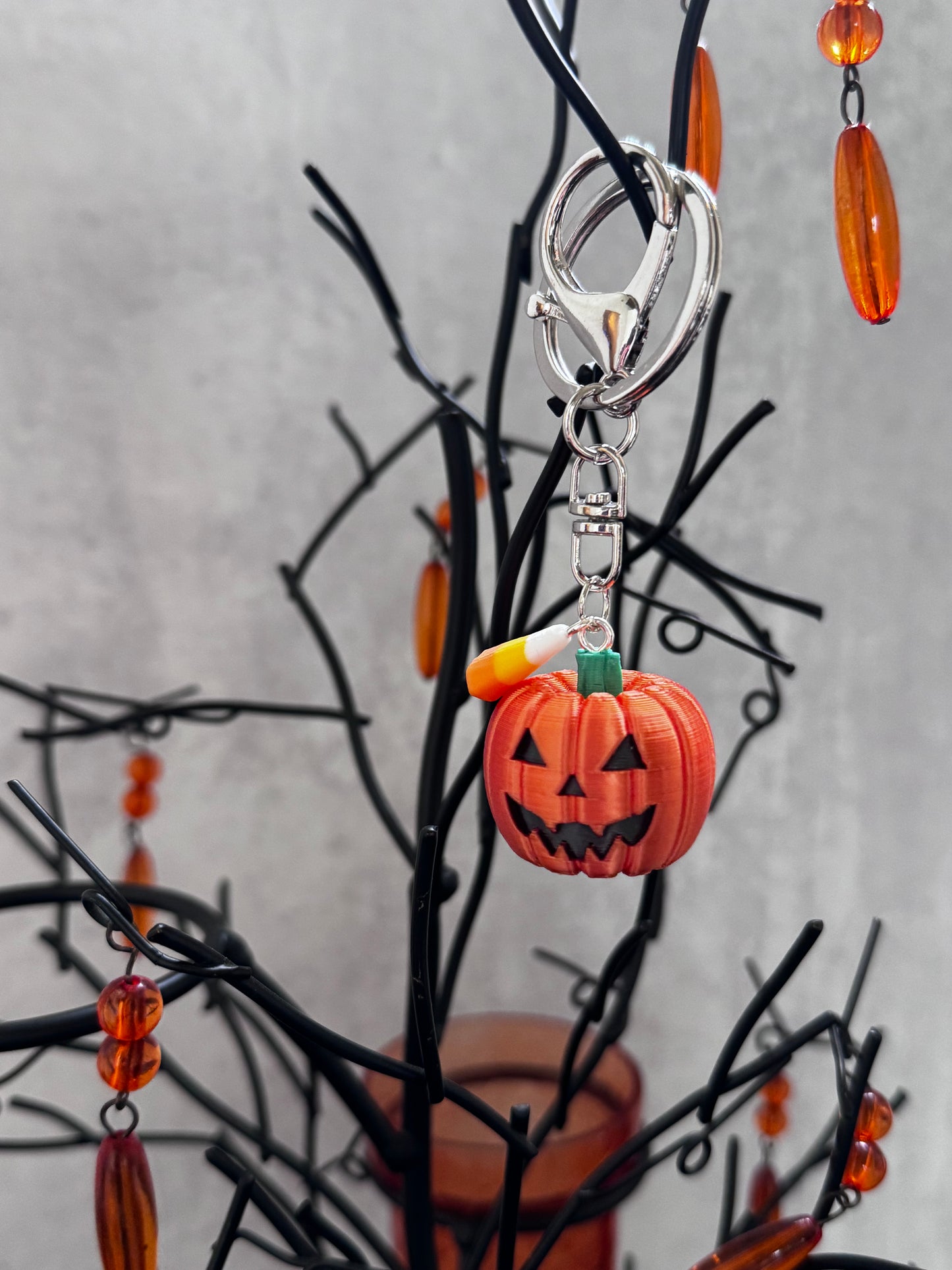 Halloweentown Pumpkin with Candy Corn Charm/Keychain