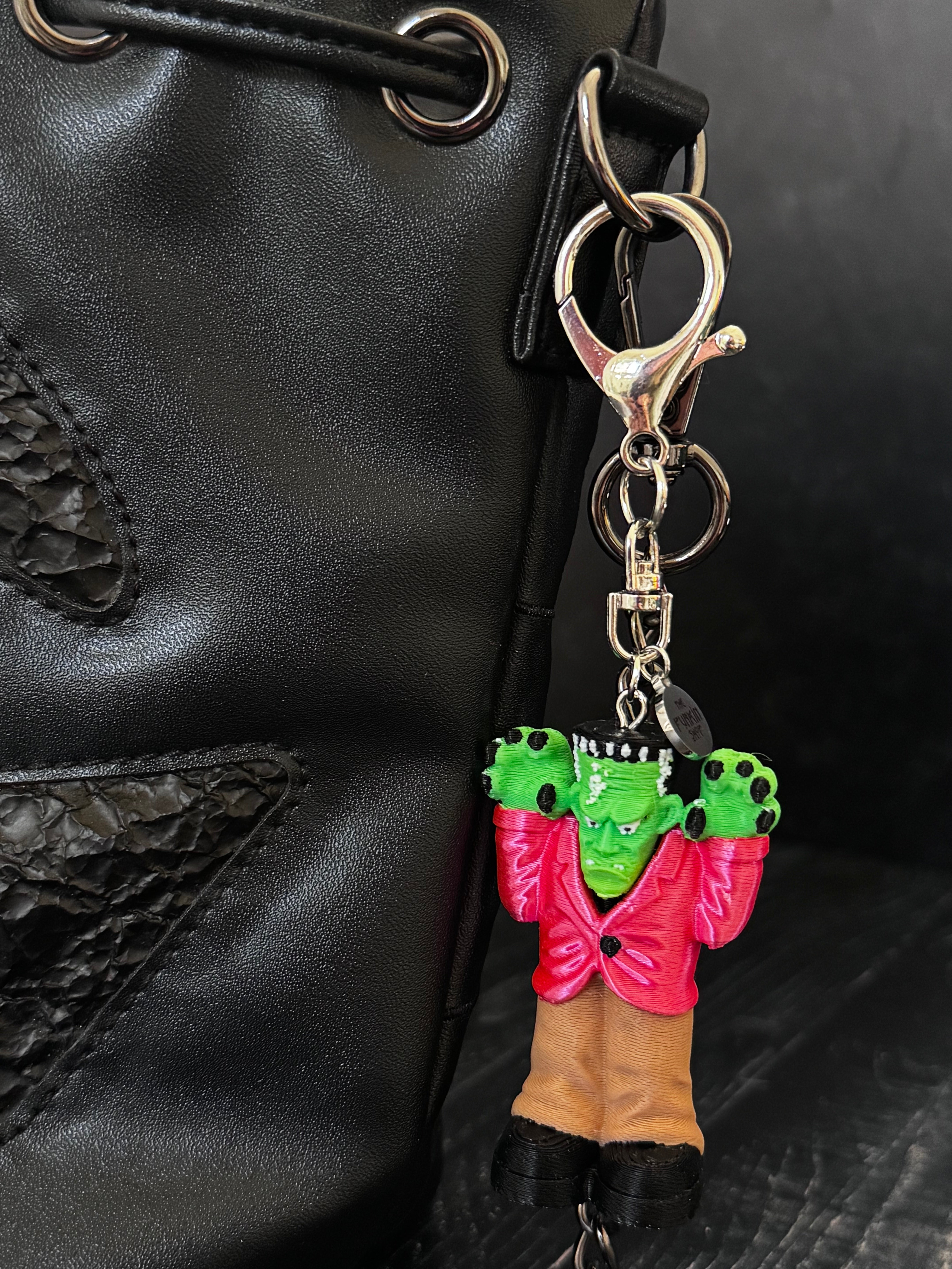 Vintage Inspired Blow Mold Frankenstein Keychain – Retro Halloween