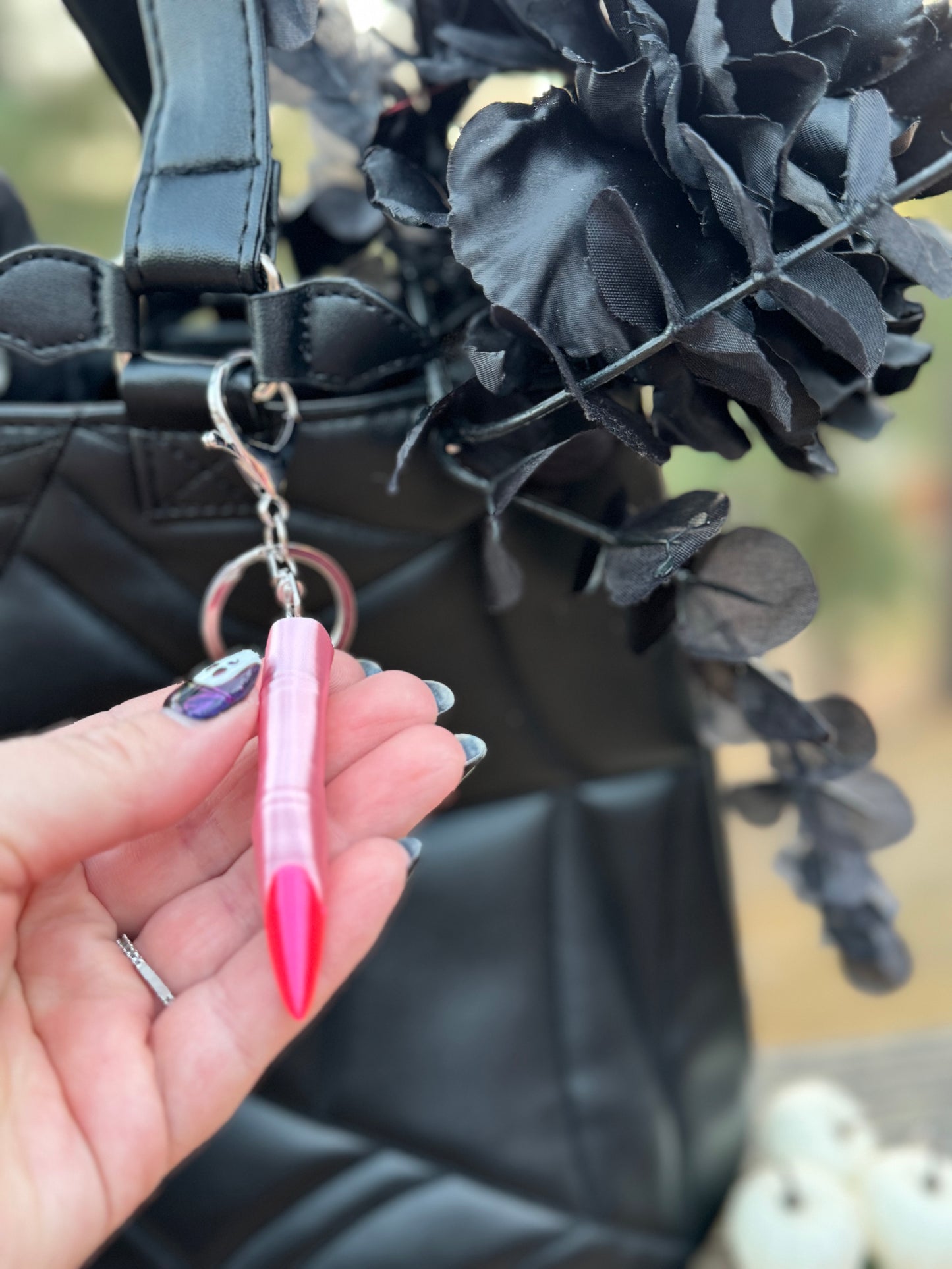 Lucky Witch Finger Purse Charm/Key Chain - Light Pink