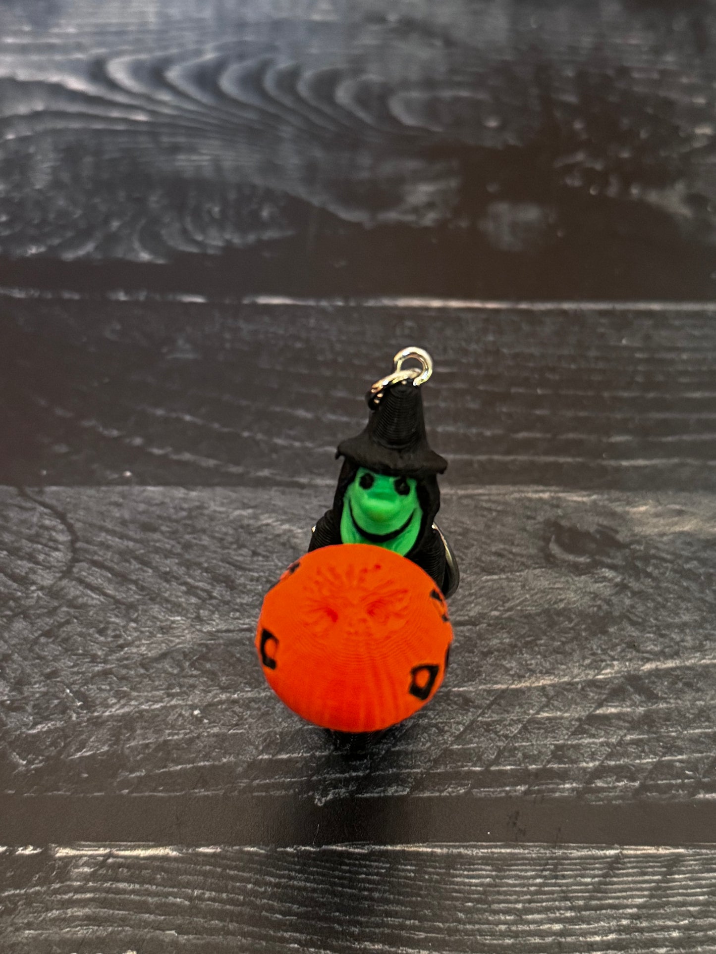 Vintage Inspired Witch and Jack-o-lantern Blow Mold Keychain – Retro Halloween