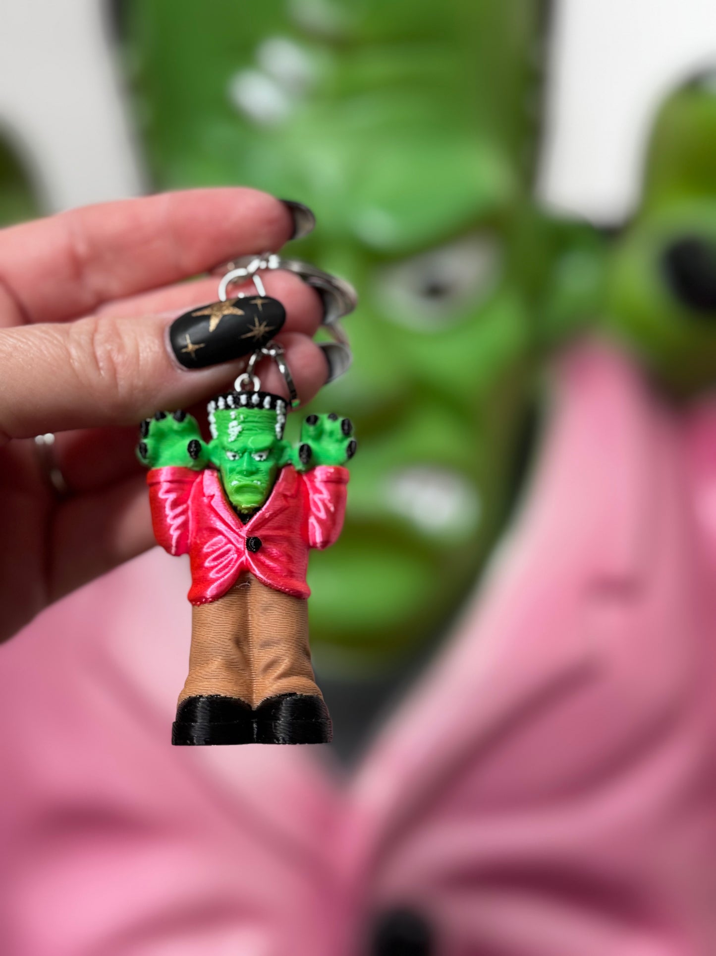 Vintage Inspired Blow Mold Frankenstein Keychain – Retro Halloween