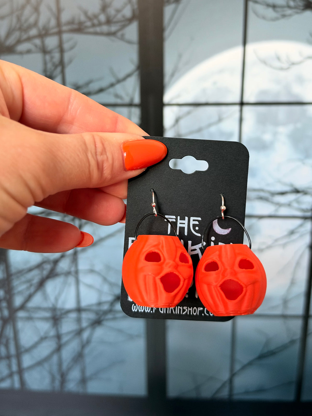 Large Vintage-Inspired Choir Boy Jack-O'-Lantern Pumpkin Pail Earrings 🎃