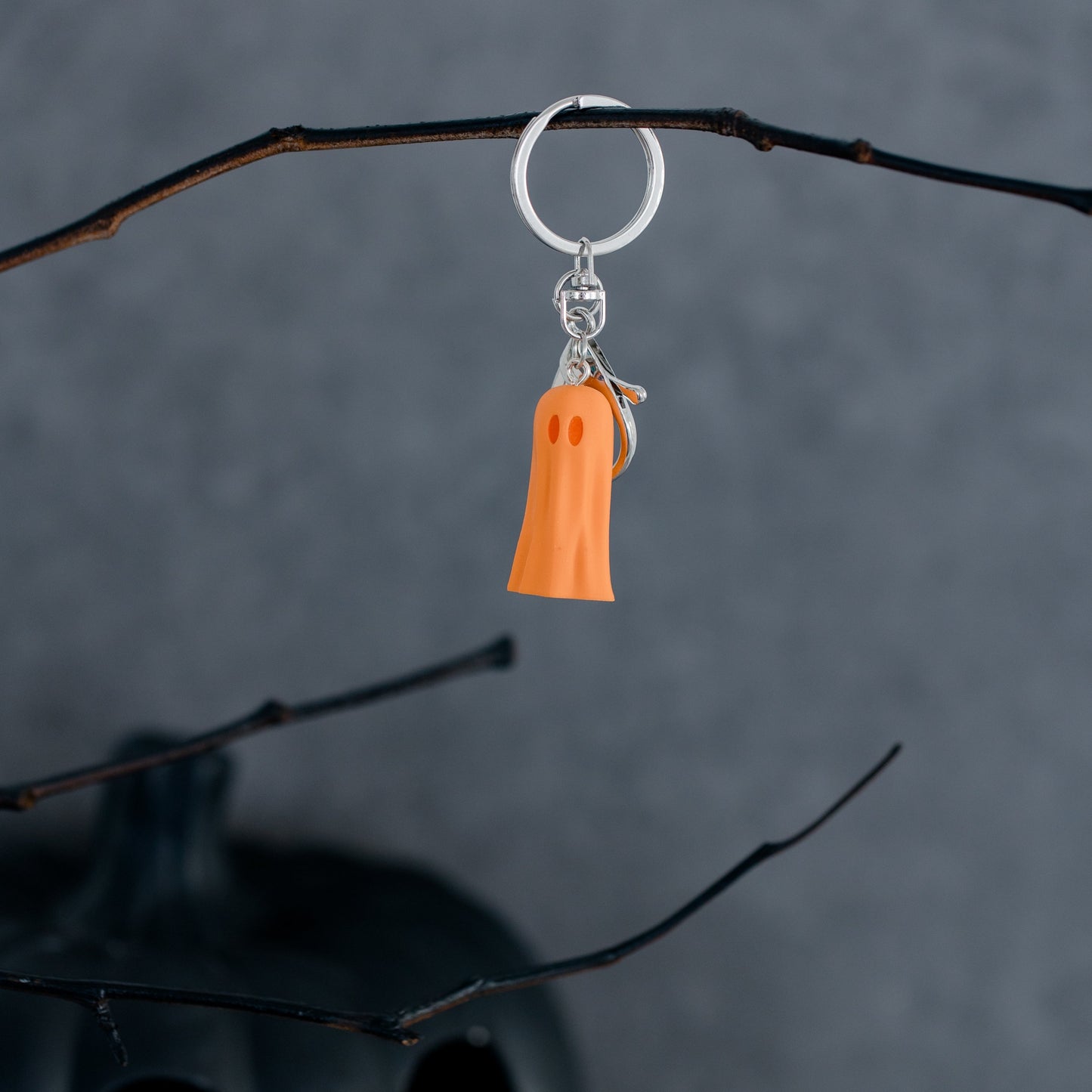 Ghost Purse Charm/Keychain- Matte Orange