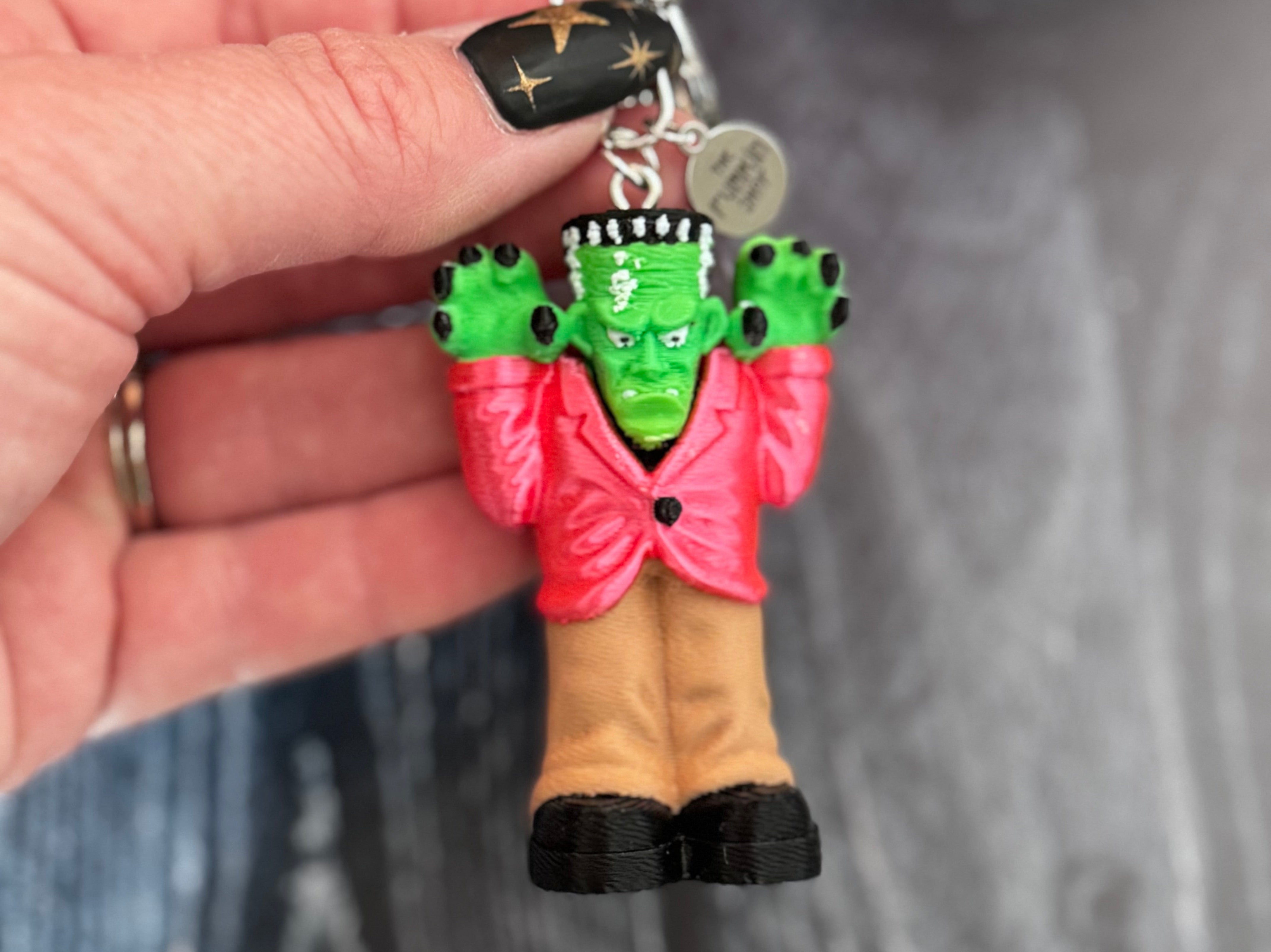 Vintage Inspired Blow Mold Frankenstein Keychain – Retro Halloween