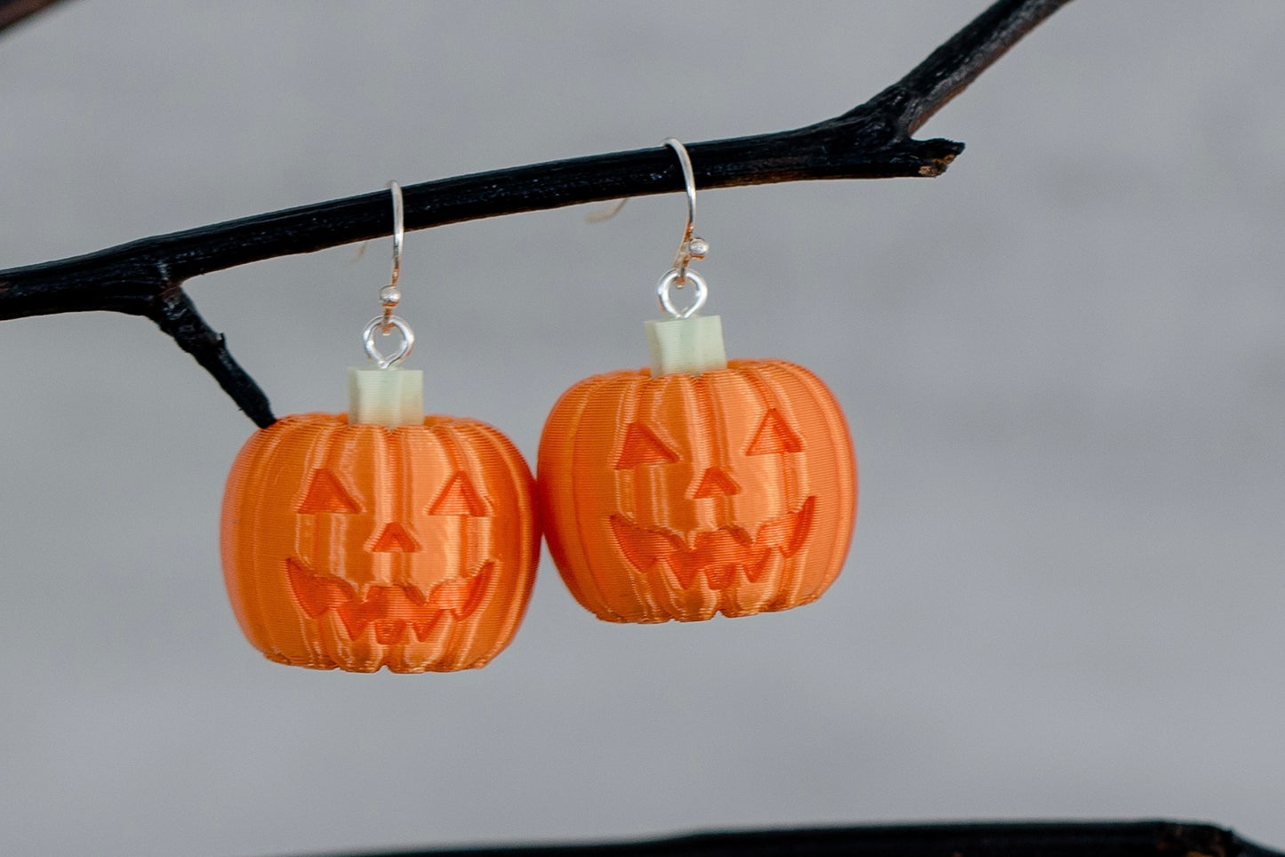 HalloweenTown Pumpkin Earrings - Orange Eyes