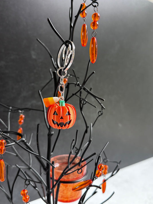 Halloweentown Pumpkin with Candy Corn Charm/Keychain