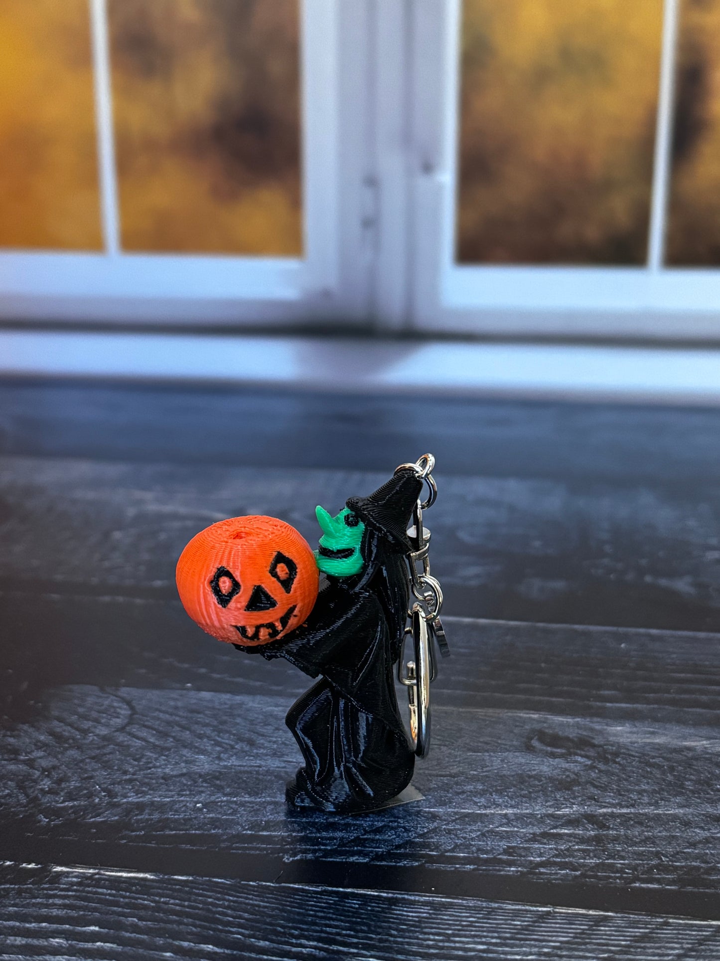 Vintage Inspired Witch and Jack-o-lantern Blow Mold Keychain – Retro Halloween
