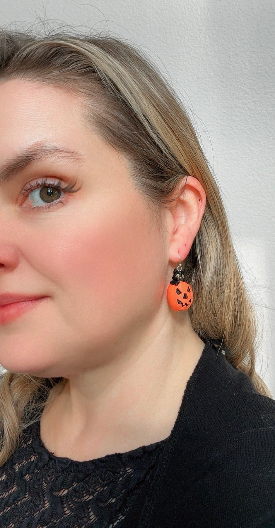 Vintage Black Cat Jack-O’-Lantern Earrings 🎃🐈‍⬛