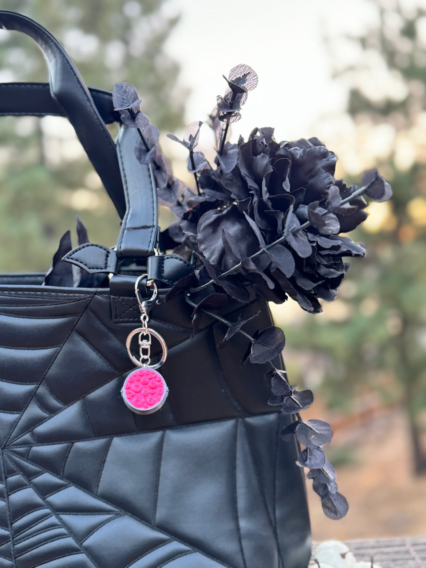 Toil & Trouble Cauldron Purse Charm/Keychain - Pink Bubbles