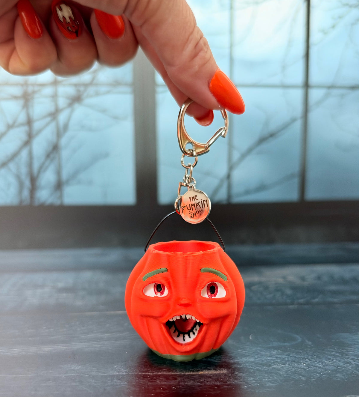 Vintage-Inspired Choir Boy Jack-O'-Lantern Pumpkin Pail Keychain 🎃