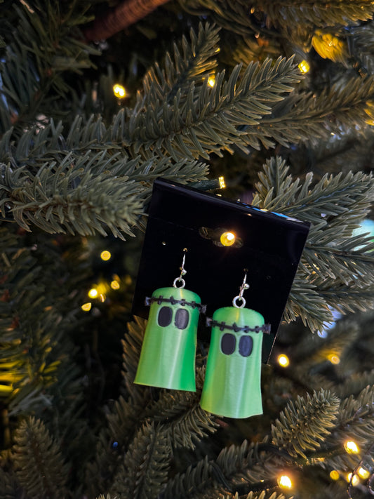 Its the Franken Holidays Frankenstein Ghost Earrings