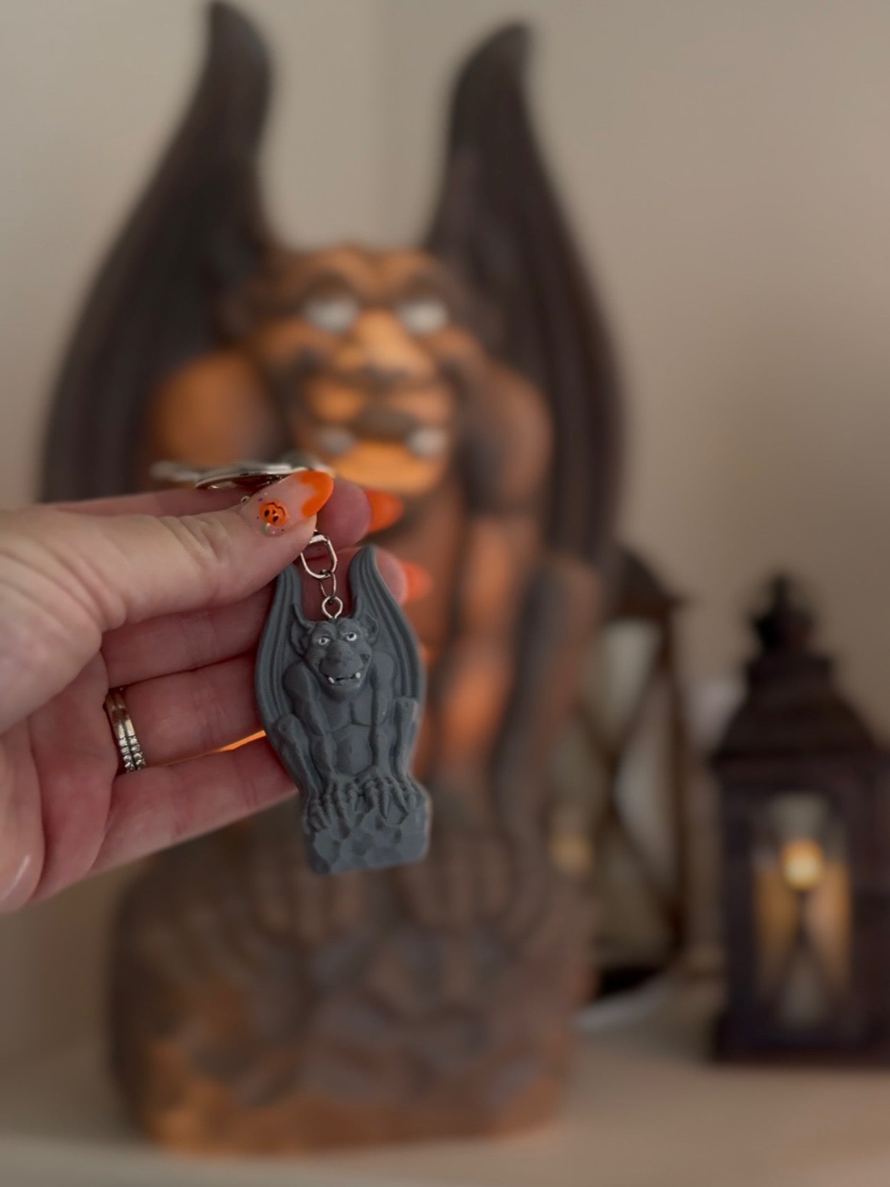 Vintage-Inspired Gargoyle Keychain
