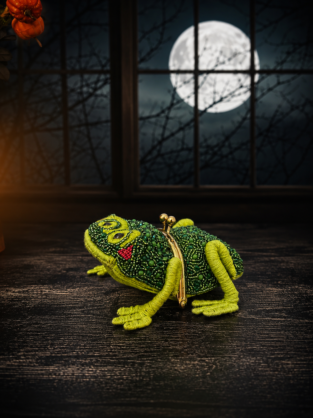 Hand Beaded Toad Coin Purse