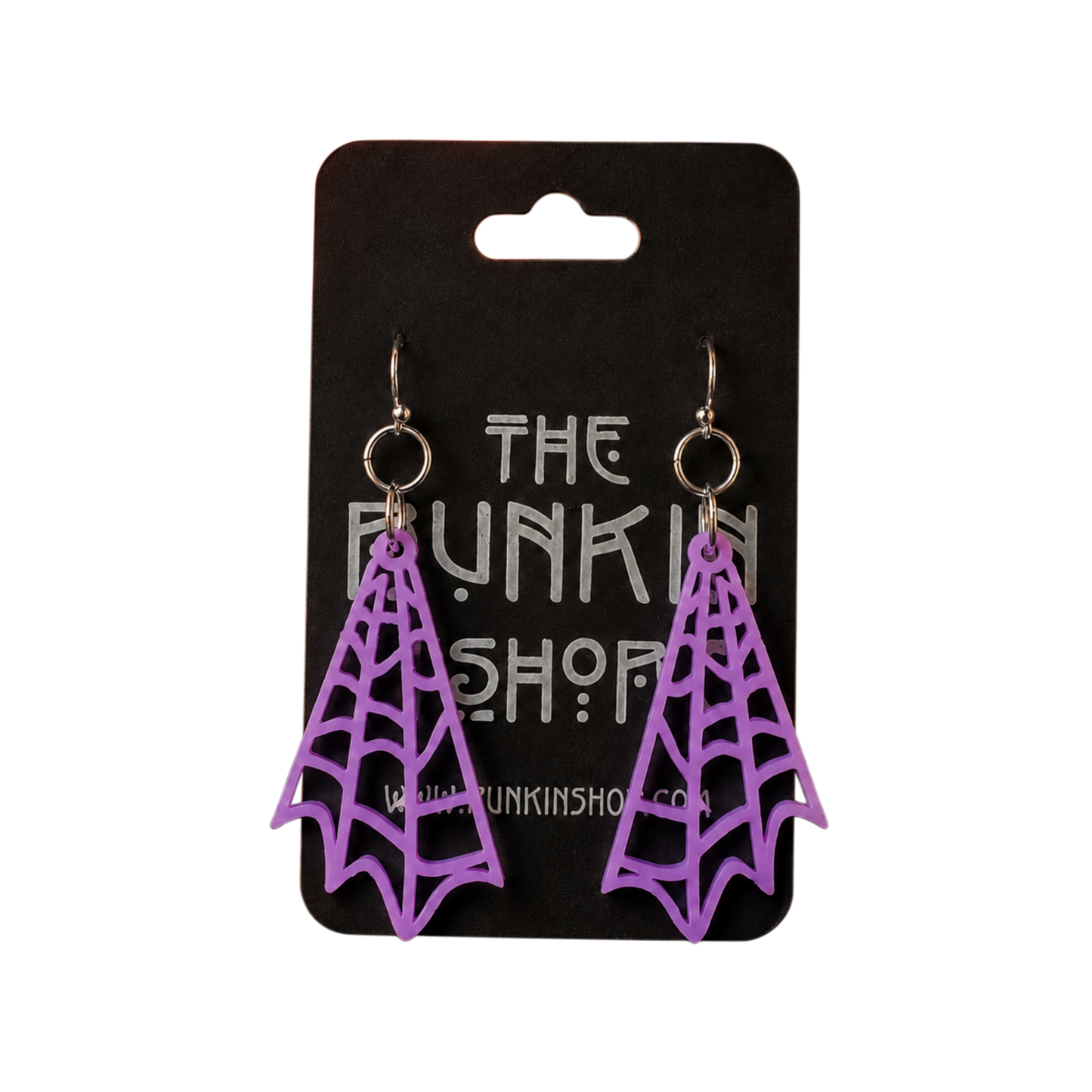 UV Color-Changing Spiderweb Earrings