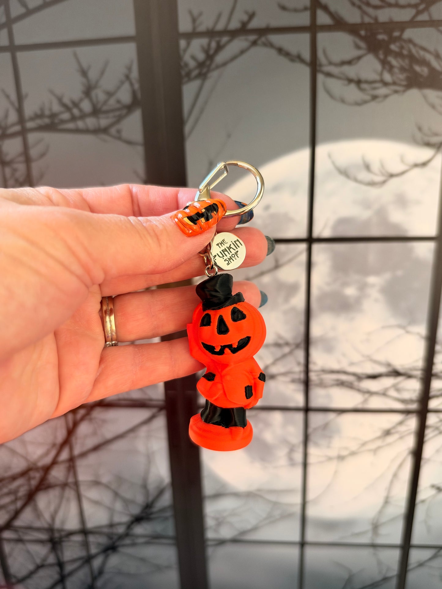 Vintage Inspired Pumpkin Trick-or-Treater Keychain