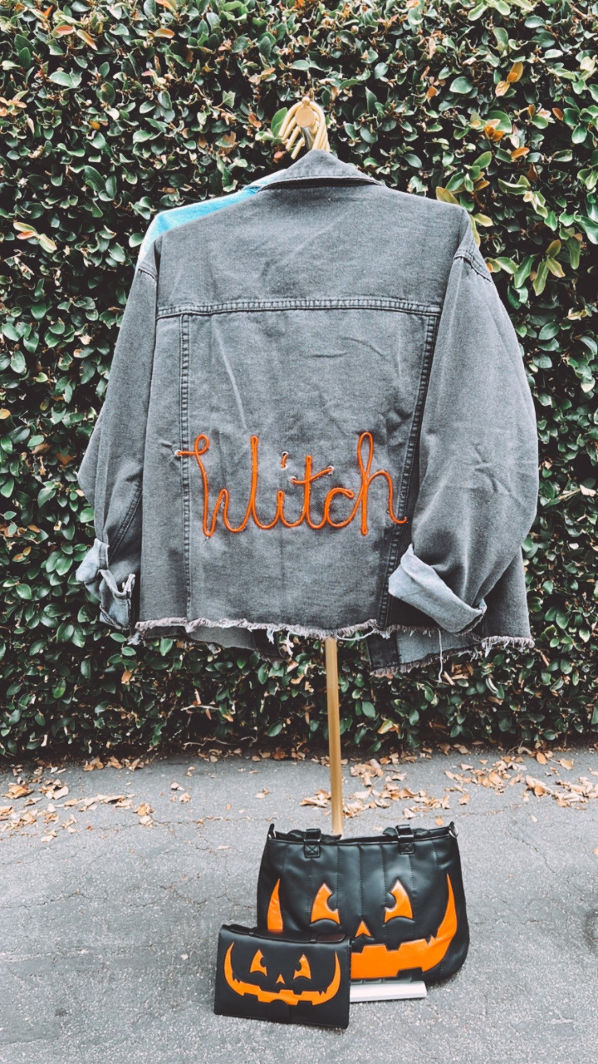 Ghoul Edition LED Jean Jackets - The Punkin Shop x Neon Tanlines - Dark Wash