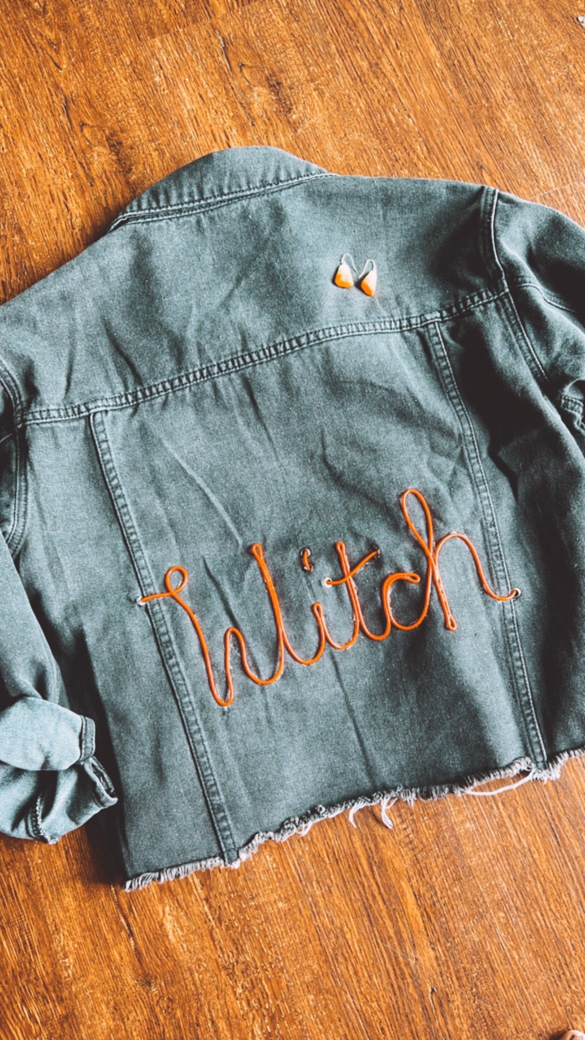 Ghoul Edition LED Jean Jackets - The Punkin Shop x Neon Tanlines - Dark Wash