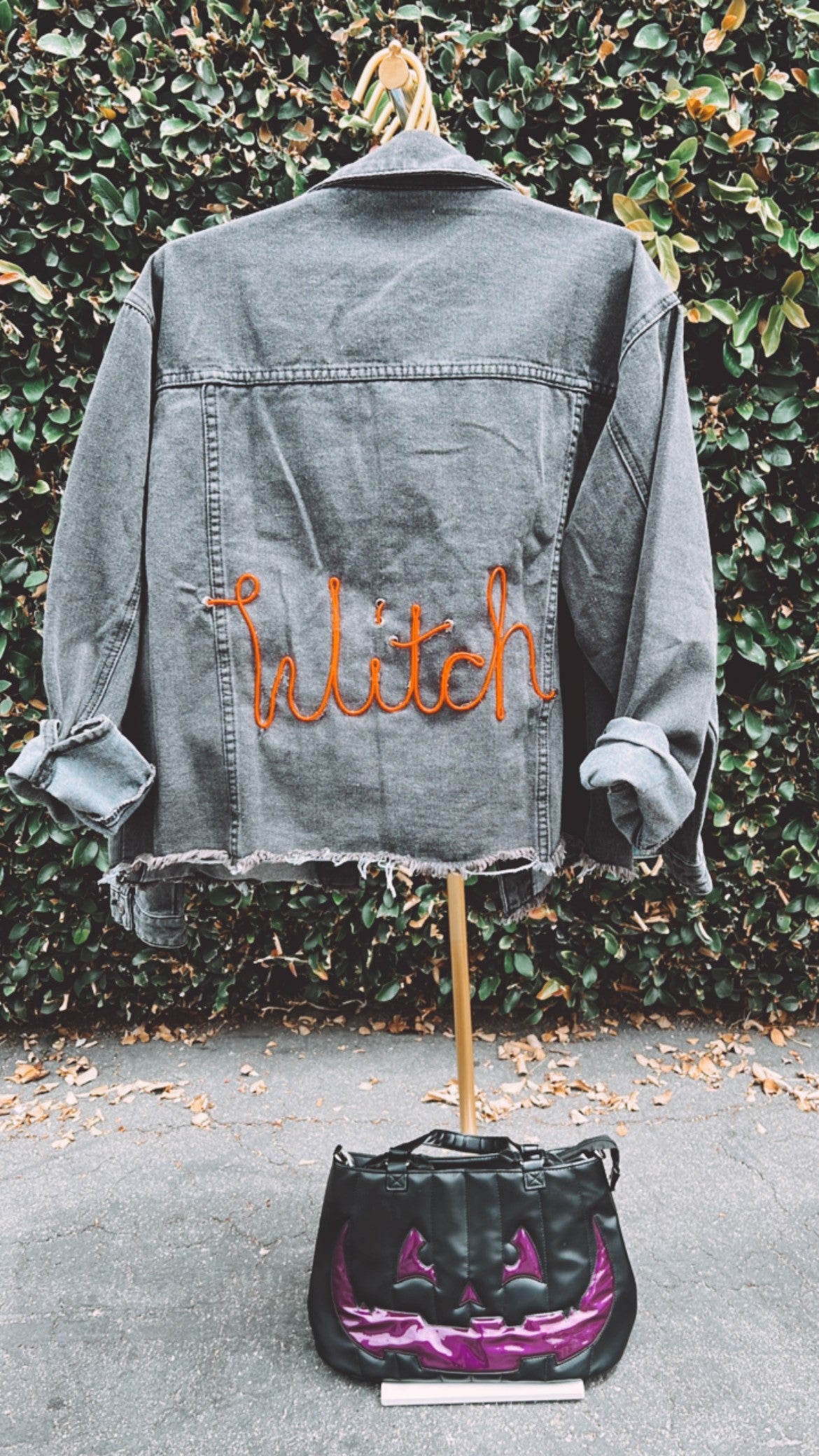 Ghoul Edition LED Jean Jackets - The Punkin Shop x Neon Tanlines - Dark Wash